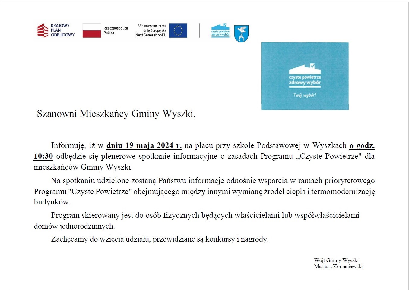 Szanowni mieszkańcy